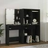 Kosmetinis staliukas su LED/spintelėmis, juodas, mediena