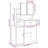 Kosmetinis staliukas su spintele, baltos spalvos, 80x35x132cm