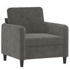 Sofa Krėslas, tamsiai pilkos spalvos, 60cm, aksomas