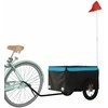 Dviračio priekaba, juodos ir mėlynos spalvos, 30kg, geležis