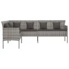 L formos sodo sofa su pagalvėlėmis, pilkos spalvos, poliratanas