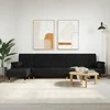 L formos sofa-lova, juodos spalvos, 271x140x70cm, aksomas