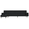 L formos sofa-lova, juodos spalvos, 271x140x70cm, aksomas