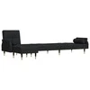 L formos sofa-lova, juodos spalvos, 271x140x70cm, aksomas