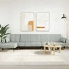 L formos sofa-lova, šviesiai pilka, 275x140x70cm, aksomas