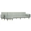 L formos sofa-lova, šviesiai pilka, 275x140x70cm, aksomas