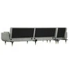 L formos sofa-lova, šviesiai pilka, 275x140x70cm, aksomas