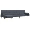 L formos sofa-lova, tamsiai pilka, 271x140x70cm, aksomas