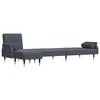 L formos sofa-lova, tamsiai pilka, 271x140x70cm, aksomas
