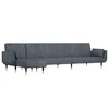 L formos sofa-lova, tamsiai pilka, 275x140x70cm, aksomas