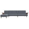 L formos sofa-lova, tamsiai pilka, 279x140x70cm, aksomas