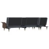 L formos sofa-lova, tamsiai pilka, 279x140x70cm, aksomas
