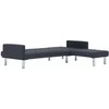 L formos sofa-lova, tamsiai pilkos spalvos, poliesteris