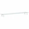 Laikiklis Monitoriaus stovas, baltas, 100x20x8cm, stiklas ir metalas