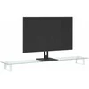 Laikiklis Monitoriaus stovas, baltas, 100x20x8cm, stiklas ir metalas