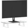 Laikiklis Monitoriaus stovas, baltas, 40x20x8cm, stiklas ir metalas