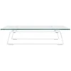 Laikiklis Monitoriaus stovas, baltas, 40x35x8cm, stiklas ir metalas