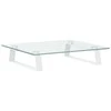Laikiklis Monitoriaus stovas, baltas, 40x35x8cm, stiklas ir metalas