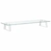 Laikiklis Monitoriaus stovas, baltas, 60x20x8cm, stiklas ir metalas