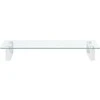 Laikiklis Monitoriaus stovas, baltas, 60x35x8 cm, stiklas ir metalas
