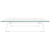 Laikiklis Monitoriaus stovas, baltas, 60x35x8 cm, stiklas ir metalas