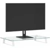 Laikiklis Monitoriaus stovas, baltas, 60x35x8 cm, stiklas ir metalas
