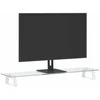 Laikiklis Monitoriaus stovas, baltas, 80x20x8cm, stiklas ir metalas