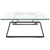 Laikiklis Monitoriaus stovas, juodas, 80x20x8cm, stiklas ir metalas