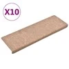 Laiptų kilimėliai, 10vnt., rudi, 65x21x4cm, perforuoti adatomis