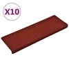 Laiptų kilimėliai, 10vnt., tamsiai raudoni, 65x21x4cm