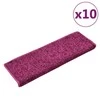 Laiptų kilimėliai, 10vnt., violetinės spalvos, 65x21x4cm