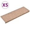 Laiptų kilimėliai, 5vnt., rudi, 65x21x4cm, perforuoti adatomis