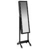 Laisvai pastatomas veidrodis su LED, juodas, 34x37x146cm