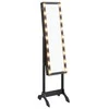 Laisvai pastatomas veidrodis su LED, juodas, 34x37x146cm