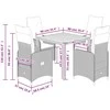 Lauko baldų komplektas Bistro komplektas su pagalvėlėmis, 5 dalių, pilkas, poliratanas
