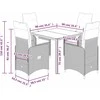Lauko baldų komplektas Bistro komplektas su pagalvėlėmis, 5 dalių, pilkas, poliratanas