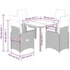 Lauko baldų komplektas Bistro komplektas su pagalvėlėmis, 5 dalių, rudas, poliratanas