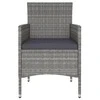 Lauko baldų komplektas Bistro komplektas, 5 dalių, pilkas, poliratanas ir akacija