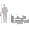 Lauko baldų komplektas Dvivietė sodo sofa su staliuku/taburetėmis, ruda, poliratanas