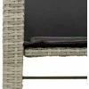 Lauko baldų komplektas Dvivietė sodo sofa su staliuku/taburetėmis, pilka, poliratanas