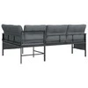 Kampinė sodo sofa, antracito spalvos, plienas ir tekstilenas