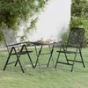 Lauko baldų komplektas Sodo baldų komplektas, 3 dalių, antracito, išplėstas metalas
