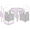 Lauko baldų komplektas Sodo bistro komplektas su pagalvėmis, 5 dalių, juodas, ratanas