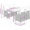 Lauko baldų komplektas Sodo bistro komplektas su pagalvėmis, 5 dalių, juodas, ratanas