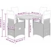 Lauko baldų komplektas Sodo bistro komplektas su pagalvėmis, 5 dalių, juodas, ratanas