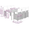 Lauko baldų komplektas Sodo bistro komplektas su pagalvėmis, 7 dalių, juodas, ratanas