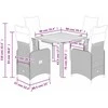 Lauko baldų komplektas Sodo bistro komplektas su pagalvėmis, 5 dalių, juodas, ratanas