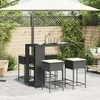 Lauko baldų komplektas Sodo komplektas su pagalvėmis, 5 dalių, juodas, poliratanas