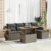 Lauko baldų komplektas Sodo komplektas su pagalvėlėmis, 7 dalių, poliratanas/akacija