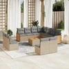 Sofa Sodo komplektas su pagalvėlėmis, 12 dalių, smėlio, poliratanas